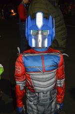 a child in a Transformer costume